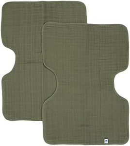 Little Unicorn 2 Pack Cotton Muslin Burp Cloths | 100% Cotton | Multi-Layer | Ultra Absorbent & Soft | Ergonomic Design | Burping Newborn Baby | Reversible | Large 21”x14” | Fern