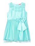 Amazon Brand - Jam & Honey Girls 100% Cotton Solid Regular Fit Sleeveless Dress Sky Blue