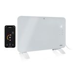 Princess connected electric heater - Convection heating - Manual, app or voice control - Free app - Glass panel - 1000 W - White - 348101