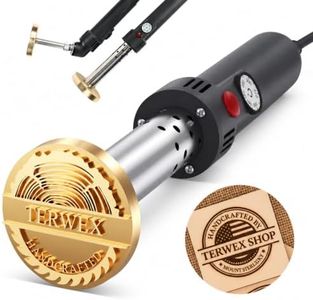 Terwex Custom Electric Branding Iron for Wood, Black Temperature-Controlled Wood Branding Iron Personalized Metal Stamp, Logo Branding Irons Letter Stamp for Leather Food, Woodworking Tools(3")