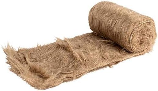 Ideen mit Herz - Cinta de pelo sintético, 12 cm de ancho, 2 m de largo, para manualidades, costura, decoración, camino de mesa, marrón claro