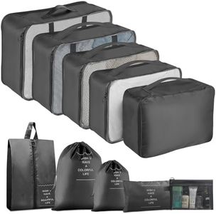 MOFELON Koffer Organizer Set, 10 Stück Travel Packing Cubes, Kofferorganizer Packtaschen Set Packwürfel mit Kleidertaschen Schuhbeutel, Reise Gadgets-Schwarz