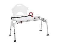 Drive Medical Folding Universal Sliding Transfer Bench, White