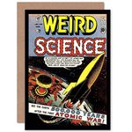 Wee Blue Coo MAGAZINE COVER 1951 WEIRD SCIENCE SCI FI ATOMIC WAR SPACE GREETINGS CARD