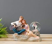 CraftVatika Romantic Love Couple Glass Ball Miniature Statue Showpiece for Gift Husband Wife Girlfriend Boyfriend Girls Boys- Home Decor Items