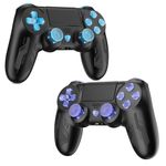 Lapezei 2pcs Wireless Controller for ps4 Gamepad Compatible with P4 Pro/Slim/PC with Dual Vibration/LED/Turbo/3.5 mm Audio Jack/3D Sensor/Touch Pad