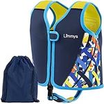 Limmys Premium Neoprene Swim Vest for Children - Ideal Buoyancy Swimming Aid for Boys, Girls and Toddlers - Modern Design Swim Jacket - Drawstring Bag Included (L, Dark Blue)