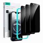 ESR 3 Pack for iPhone 16e/ iPhone 13/ iPhone 14/ iPhone 13 Pro Privacy Tempered Glass, 9H Hardness, Military Grade, Screen Protector Gurad Film with Easy Installation Tool, Scratch Resistant