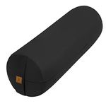 FelizMax Organic Buckwheat Bolster(24X9 in) Yoga Bolster Supportive Yoga Cushion for Restorative Yoga Accessories Meditation Pillow Reading Pillow Floor Pillow Large Round Cylinder-Black