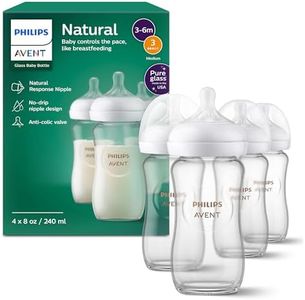 Philips AVENT Glass Natural Baby Bottle with Natural Response Nipple, Clear, 8oz, 4pk, SCY913/04