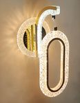 FILLISKA Luxurious Acrylic Crystal Wall Lamp with Adjustable Colour Changing Function, Elegant Finish (Acrylic ClassicGold-7030)