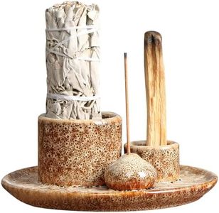 Porta-inciensos 4 en 1, Quemador de Incienso Varillas de Incienso, Cuenco de Incienso Porta Incienso Palo Santo Soporte Incienso Varilla Hogar de Cenizas la Decoración Sala de Estar, Yoga, Meditación