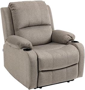 HOMCOM Microfibre Recliner Armchair, with Adjustable Leg Rest, Cup Holder, for Home Living Room, Brown