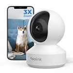 Reolink 5MP PTZ Indoor WiFi Security Camera, 2.4GHz 5GHz Dual-Band WiFi, 3X Optical Zoom WiFi CCTV Camera for Elder Pet Baby, 2 Way Audio, with SD Card Slot, E1 Zoom