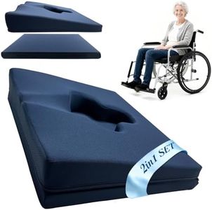 Rivquvi Gel Wheelchair Seat Cushion,Bed Sore Cushions for Butt,Office Chair Pressure Sore cushion,Memory Foam Pillow for bed,Pressure Ulcer Pain Relief,Relieve Sciatica,Coccyx,Washable Cover(Set Blue)