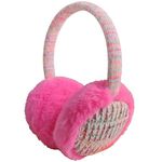 Kids Ear Muffs Girls Winter Warm Fluffy Earmuffs Soft Plush Knit Warmer Headband Cute Adjustable Ear Covers for Boys Toddler, Pink