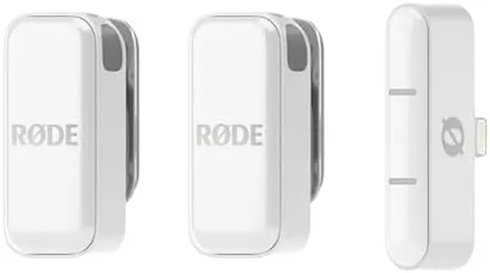 RØDE Wireless Micro - Compact Wireless Microphone, Two Mics with Charge Case for Smartphone Content Creation - Lightning, White