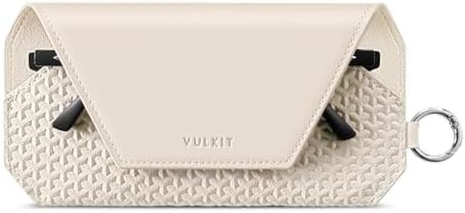 VULKIT Leather Soft Glasses Case, Portable Eye Glasses Case for Women & Men, Slim Sunglass Case, Unisex Eyeglass Case, Fit Most Standard Eyeglasses and Sunglasses, Moonstone Beige