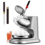 VIVOHOME 11 Inch Height Electric Dual Blades Ice Crusher Shaver Snow Cone Maker Machine Silver 143lbs/hr for Home and Commercial Use