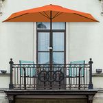 Pure Garden 50-LG1054 Half Round Patio Umbrella Easy Crank, 9', Terracotta