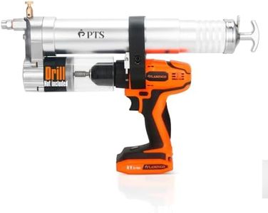 PTS Grease Gun Attachment for Cordless Drill Transform an Impact Driver or Drill into a Battery Operated, Electric Powered Grease Gun - with Adapter Accessories Kit, Hose and Pump Fitting