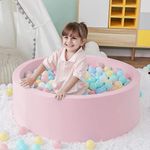 SHJADE Ball Pits, 35.4"x 11.8" Memory Foam Kiddie Balls Pool, Indoor Soft Round Baby Playpen for Children, Ideal Gift for Toddlers, Balls not Included (Pink)