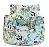 Bean Lazy ® 100% Cotton Small Light Blue and Purple Panda Bean Bag Chair with filling