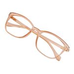 Blue Light Blocking Glasses for Women/Men, Anti Eyestrain, Computer Reading, TV Glasses, Stylish Square Frame, Anti Glare (Champagne, 2.00 Magnification)