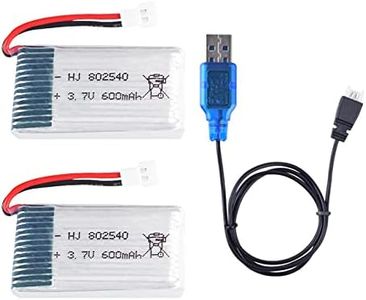 2 Pcs 3.7V 600mAh 20C 802540 Rechargeable Lipo Battery with USB Charger for Syma X5C X5SW Hengqi 905 Cheerson CX-30 Quadcopter RC Drone Spare Parts