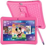 Contixo Kids Learning Tablet 10-inch IPS HD Display, WiFi, Android 10, 2GB RAM 32GB ROM, with Educator Approved Academy, Protective Case with Adjustable Bracket (Kickstand) and Stylus, K102 Pink