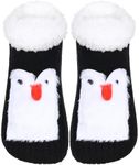 ZYZX Animal Fuzzy Slipper Socks for Women with Grips Winter Cozy Knit Cute Fuzzy Socks Non Slip Sherpa lining Fluffy House Grips Socks Gifts, 148qeb, One Size Women/One Size Men