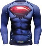 Red Plume Men's Film Super-Hero Series Compression Sports Shirt Skin Running Long Sleeve Tee