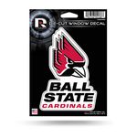 NCAA Ball State Cardinals Die Cut Vinyl Decal with Backing, 5" x 5", Red