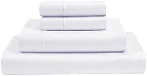 MyGiza Sheets,100% Certified Giza Egyptian Cotton Sheets-California King Size Giza Cotton Sheets Set to Fit Upto 18 Inches Deep Mattress (4 Pcs) White