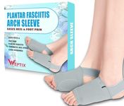 WEPTIX® Flat Foot Arch Support for Men & Women | Medial Arch Support for Flat Feet Correction Sleeve with Cushion | Plantar Fasciitis Leg Foot Pain Relief Product | Free Size | For Orthopaedic Shoes Slippers Foot Arch Socks (New - Gray Socks)