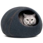 MEOWFIA Cat Bed Cave Premium Felt - Handmade 100% Merino Wool Bed for Cats and Kittens