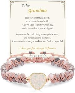 Sistble Gifts for Grandma, Grandma Mothers Day Gifts Jasper Beaded Bracelets for Women Grandma Bracelet from Granddaughter Grandson Retirement Gifts for Women Jewelry for Grandmother