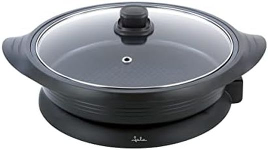 Jata PE640 - Paellera eléctrica de 34 cm de diámetro y 7,5 cm de profundidad. Tapa de cristal con válvula de salida de vapor. Reparte el calor por igual en toda la superficie. Antiadherente.