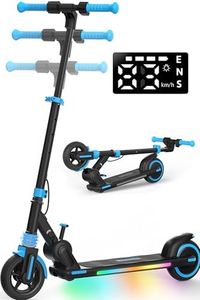Electric Scooter for Kids Ages 6-12, iScooter Kids Electric Scooter, 16KM/H Top Speed, 15KM Max Range, Front Shock Suspension, Foldable &4 Heights Adjustable, Dual Braking Modes, Gifts for Boys Girls