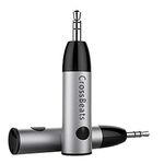 CrossBeats Mini Bluetooth Receiver Wireless Bluetooth Car Adapter Mini Portable 3.5mm Aux Adapter and Build-in Mic for Car Home Stereo Music System (Black)