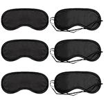 ITME 6 Pack Sleep Eye Mask Shade Cover, Sleeping Blindfold for Men & Women, Suitable for Lunch Break/Travel/on The Plane/Hotel/Camping Usage ( Black )