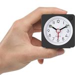 YouJabz Travel Analog Alarm Clock, Ultra Small Clock with Snooze and Light Function, Super Silent Non Ticking, Battery Operated, Easy to Setup, Back to School, Learning Awards Student gift