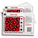 UltPult Tambola Casino Tambola Tickets - English | Red Black Tiles Theme for Bingo Housie Game | Funny Theme for Events & Kitty Parties | (Set of 15 Tickets)