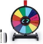Hooomyai HC Display 12" Tabletop Spinning Prize Wheel 12 Slots with Durable Plastic Base, Dry Erase Markers and Eraser, 2 Pointers, for Fortune Spin Game in Party Pub Trade Show Carnival