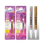 Zig (Japan) Painty Metallic Permanent Marker (Gold-Silver Combo|Pack Of 4)|Extra Fine