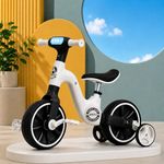 AMBERZ 3-in-1 Convertible Kids Smart Tricycle/Bicycle/Balance Bike for Toddlers 2 to 7 Years Old Boys and Girls with Light, Music and Foldable Training Wheels (Black)