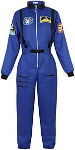 Zhitunemi Adult Halloween Astronaut Costume for Women Dress Up Clothes Space Fancy Jumpsuit Cosplay Onesie Costume, Women-blue, Small