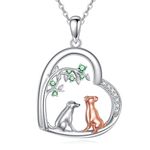 YAFEINI Dog Necklace for Women 925 Sterling Silver Puppy Heart Pendant Necklace Puppy Dog Jewellery Gifts for Wife Daughter Mom (Dog Necklace)