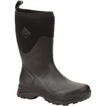 Muck Boots Men's Arctic Outpost Mid Fleece Lined Waterproof Pull on Boot, Black, 8