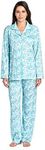 Casual Nights Women's Long Sleeve Floral Pajama Set - Green - Large